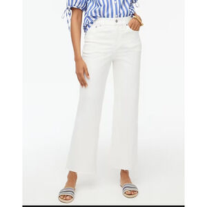 NWT J.Crew Wide Leg Crop Jean 29 29P P29 White Denim Stretch J. Crew BR052